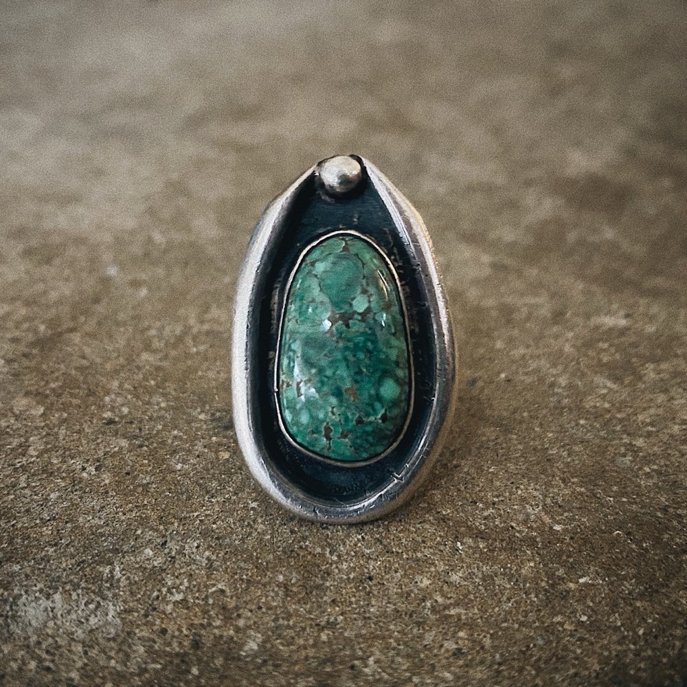 Vintage Handmade Sterling Silver Turquoise Ring